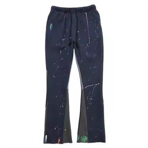 กางเกงผ้าฟลีซสเวตเตอร์หลายกระเป๋าแนวสตรีทสำหรับผู้ชายกางเกงผ้าขนแกะหลากสีแยกด้านล่างมีกระเป๋าพิมพ์ลายแบบตามสั่ง - Product Image 3