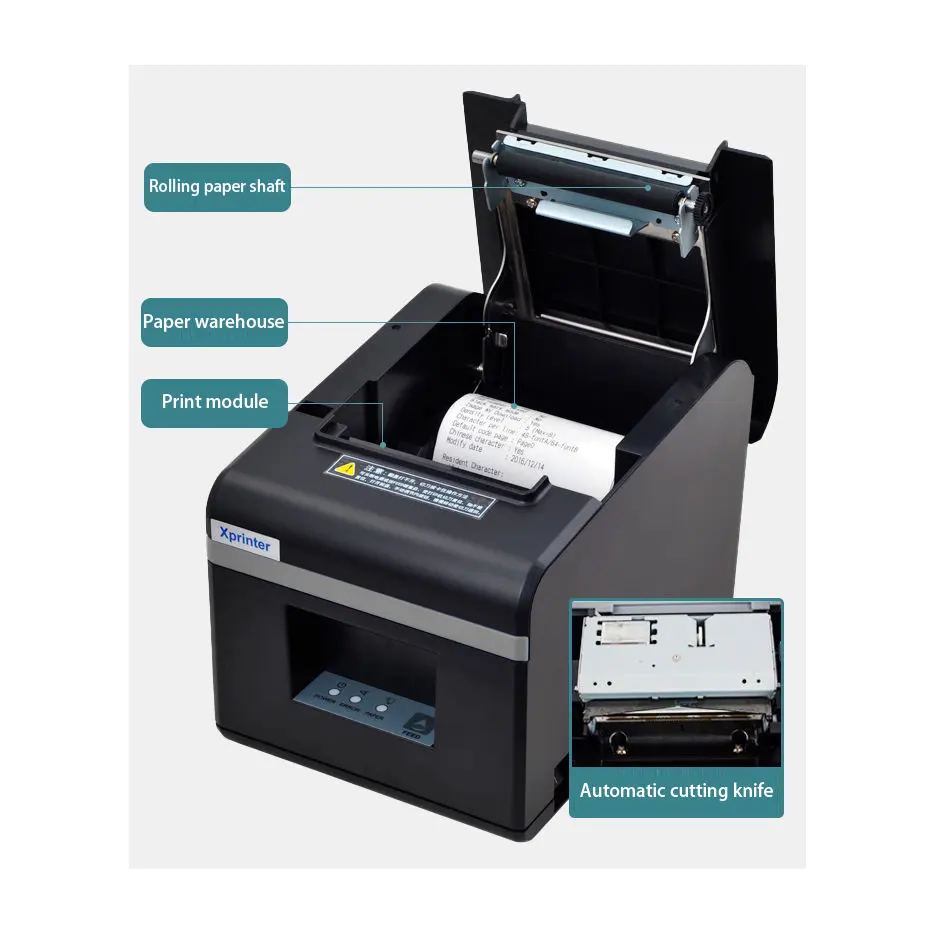 Xp 80mm térmica POS caixa checkout recibo impressora, USB /LAN/ Bluetooth/WIFI, restaurante encomendar menu, cozinha impressora,