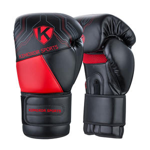 ถุงมือชกมวยหนังแท้สำหรับมืออาชีพรุ่นใหม่สีดำขาวทองทุกขนาด - Product Image 1