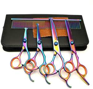 ANAAIF Ciseaux professionnels pour animaux de compagnie 3 ciseaux de toilettage incurvés pour chiens de meilleure qualité avec peigne Caractéristique réutilisable - Product Image 3