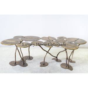 โต๊ะคอนโซลโลหะเฟอร์นิเจอร์ห้องนั่งเล่นทำด้วยมือมีสไตล์หรูหราสีทองเงางาม - Product Image 5