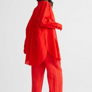 Camisas de manga larga florales para mujer al por mayor, tela suave de calidad superior, ajuste personalizado, cuello vuelto, diseño de moda informal OEM ODM - Product Image 4