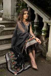 Ocean Blue Anarkali Salwar Suit Vestido de césped digital con estampado pakistaní de aspecto simple para bodas y fiestas - Product Image 5