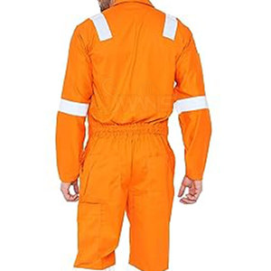 Combinaison de sécurité de chantier en coton respirant à haute visibilité pour hommes avec logo personnalisé, service OEM, impression numérique de haute qualité - Product Image 6