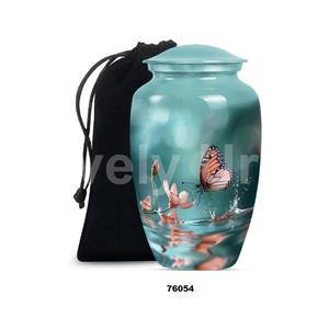 โกศใส่เถ้ากระดูกมนุษย์พร้อมฝาปิดถุงกำมะหยี่อลูมิเนียมขนาดใหญ่รูปปลาสีทองสวย - Product Image 6