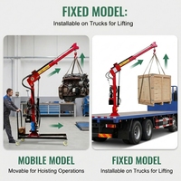 Grue électrique portable certifiée CE 12V/24V avec base pivotante, capacité de 1100 lb, grue à flèche pour benne de camionnette pour atelier mobile