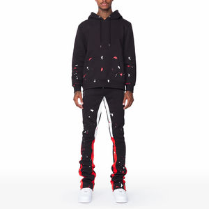 Streetwear personnalisé de qualité supérieure survêtements évasés pour hommes survêtement évasé Hip Hop de haute qualité à capuche grande taille pour l'hiver - Product Image 1