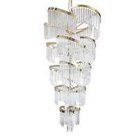 Lustre moderne en métal et cristal nickelé de luxe italien, pour hôtel, restaurant, escalier, grande villa, luminaire suspendu personnalisé