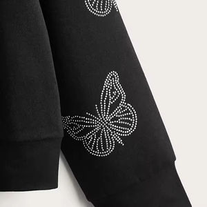 Nueva llegada sudaderas con capucha de diamantes de imitación de invierno de calidad superior ropa informal sudaderas con capucha transpirables con diamantes de imitación para adultos - Product Image 4