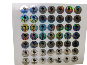 กระดาษพิมพ์ความร้อนโฮโลแกรมสีเงินแบบมีกาวในตัว ตัดแบบวงกลม สำหรับใช้ในธุรกิจ - Product Image 2