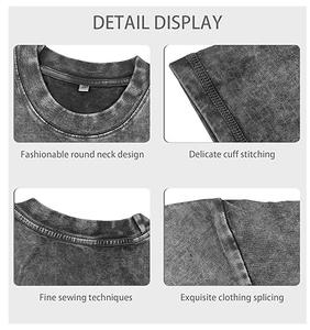 T-shirt graphique personnalisé délavé à l'acide pour hommes T-shirt ample vintage surdimensionné à épaules tombantes et à demi-manches 100% T-shirt délavé d'été en coton - Product Image 5