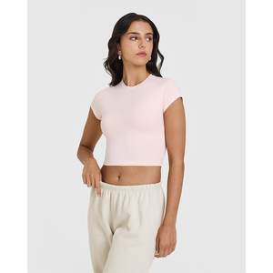 Última camiseta lavada de Ballet Rosa 100% algodón para mujer, camiseta informal ligera y transpirable de diseñador elegante, camiseta de entrenamiento de gimnasio de ajuste relajado - Product Image 1