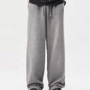 Best-Selling Men's High Quality Acid Wash Canvas <b>Trousers</b> Winter Cotton Gym Wear Mid Waist Custom Wholesale Casual Sport Style - Product Image 4