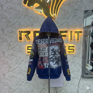 เสื้อฮู้ดซิปผ้าฝ้ายคุณภาพสูง 100% สำหรับฤดูหนาว พิมพ์ลาย ผลิตจากโรงงาน ราคาถูก เสื้อฮู้ดแบบ unisex - Product Image 3