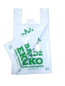Sacs à provisions en plastique LDPE blanc avec logo personnalisé OEM pour l'emballage d'épicerie de supermarché et les expositions-Vente en gros - Product Image 2