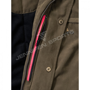 Veste de chasse pour homme en toile 100% coton, coupe-vent, respirante, avec logo personnalisé, doublure en polyester, marque personnalisée - Product Image 3
