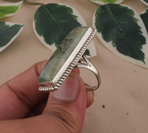 แหวนเงินแท้สำหรับผู้หญิงแหวนเงินแท้แบบ925ประดับอัญมณีธรรมชาติทำด้วยมือดีไซน์เนอร์ - Product Image 3