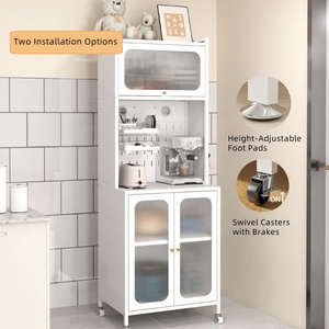 Armoire de <span class=keywords><strong>cuisine</strong></span> mobile en métal, <span class=keywords><strong>meuble</strong></span> de rangement moderne sur roulettes pour la maison - Product Image 4