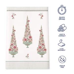 Serviette de toilette en coton gaufré imprimée aux pigments de Jaipur, motif floral, séchage rapide, écologique, antimicrobienne, hypoallergénique - Product Image 5