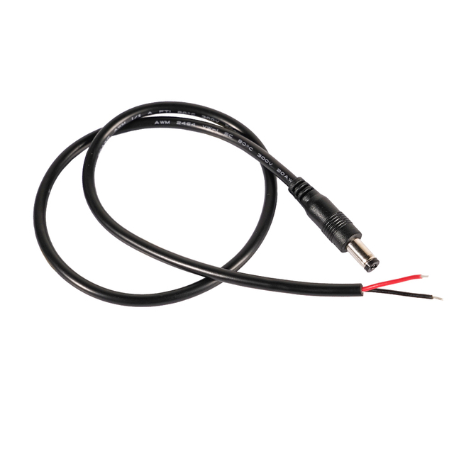 0.5 1.0 1.5 2.0 20AWG 0.5mm DC 5521 Customized Low Voltage Industrial PVC Sheathed IP44 Rated 12/24V Copper Bare 22g Power Cable