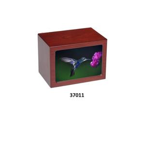 Vente chaude belle urne adulte de crémation en bois d'oiseau de bourdonnement pour les cendres humaines avec le sac libre de velours - Product Image 6
