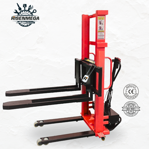 Risenmegaファクトリーエレクトリックパレットスタッカー<span class=keywords><strong>500KG</strong></span> 1000KG 1.6M容量マニュアルフォークリフトクイック5H充電CE認定 - Product Image 1