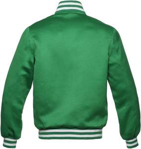 Chaquetas de talla grande superventas, ropa de calle personalizada de satén transpirable, envío directo, chaqueta universitaria bordada con logotipo de Letterman - Product Image 4