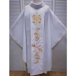 Nouvelle arrivée, chasuble en polyester mat avec broderie, avec étole, sur mesure, blanc, rouge, vert, broderie 2025 - Product Image 1