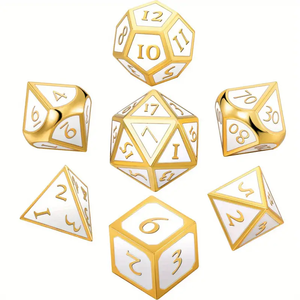 Un juego de la <span class=keywords><strong>serie</strong></span> Metal de gama alta con siete juegos de dados en oro y blanco, <span class=keywords><strong>Dungeons</strong></span> & <span class=keywords><strong>Dragons</strong></span> RPG, juego de mesa MTG - Product Image 6
