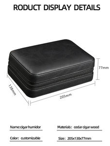 Lujosa caja de cigarros de viaje portátil, caja hidratante de cigarros de cuero genuino, incluye cortador de cigarros, humidificador para hombres - Product Image 3