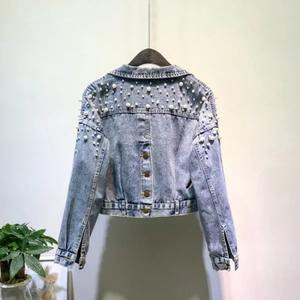 Personnaliser 3D Stone Design Femme Veste Nouvelle Élégante 100% Coton Denim Veste Haute Qualité À Capuche Jeans Veste - Product Image 2