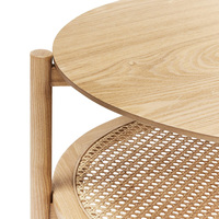 Table basse en teck massif et rotin tressé au design moderne, durable, faite à la main, pour intérieur et extérieur, couleur personnalisable, garantie 12 mois