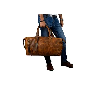 Duffle Bag Vrouwen Premium Lederen Cabine Maat Unisex Lederen Reis Plunjezak Te Koop Tegen De Beste Prijs