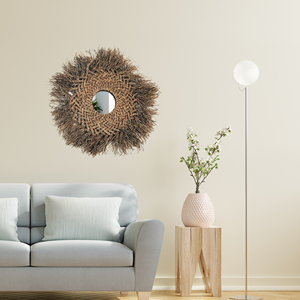 Handmade Bohemian Seagrass Hyacinth Decor <b>Mirror</b> <b>Vintage</b> <b>Wall</b> Mounted Hanging Design Custom Size High Quality 1.2" Thickness - Product Image 6