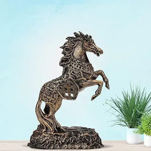 Creaciones estatua de caballo de poliresina antigua estilo Vintage Feng Shui Vastu Showpiece para decoración del hogar decoración de la sala de estar regalo - Product Image 3