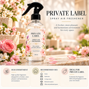 Diffuseur d'ambiance en spray à la rose, au jasmin et à la fleur de cerisier, marque privée, 300 ml |   Parfum Floral Herbal |   Fabricant OEM Espagne - Product Image 3