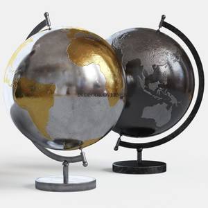 Globo terráqueo giratorio de metal resistente, color y tamaño personalizados disponibles con soporte chapado en oro de alta calidad de proveedor indio - Product Image 2