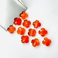 Pierre précieuse en cornaline de forme florale facettée, 12 mm, pierres précieuses florales fantaisie sculptées à la main, perles de cornaline en vrac pour la fabrication de bijoux