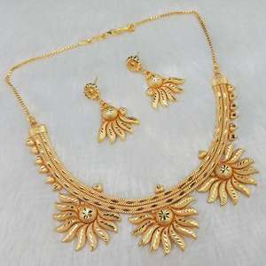 Kalyani Luxury Brass <b>Necklace</b> <b>Set</b> 1108170 Gold Plated Fine Jewelry with <b>Pearls</b> and Diamonds for Weddings and Parties - Product Image 1