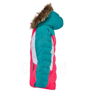 Private Label Women's Longline Waterproof 100% Polyester Fiber Puffer & Bubble Jackets Canvas Fabric with Letter Decoration - Product Image 4