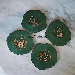 Luxury Resin <b>Coaster</b> Set Artisan Made 4X4 Inches Square <b>Drink</b> <b>Coasters</b> for Home & Restaurant Use Tradebyd - Product Image 1