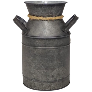 Jarrón de hojalata antiguo rústico para jardín de casa, macetas y jardineras de granja de Metal galvanizado, jarra de lata de leche para Decoración - Product Image 3