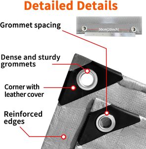 Lona de Poliéster Plateada de Alta Resistencia, Impermeable, para Uso en Exteriores, Suministro de Fábrica - Product Image 4