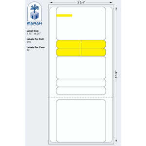 Rouleaux d'étiquettes personnalisées pour pharmacie - Design Marah 3x8,25" & 3,75x8,25" 200 rouleaux par paquet - Product Image 3