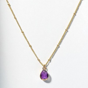 925 argent poire améthyste pierres précieuses or plaqué pendentif collier bijoux pour femmes bijoux de noël cadeau - Product Image 1