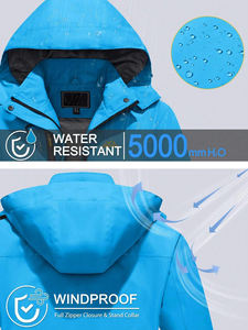 Chaqueta de Senderismo Cortavientos Personalizada, Chaqueta de Esquí para Hombre con Carcasa Rígida, Chaqueta de Esquí y Nieve Impermeable para Hombre de 5000 mm para Exteriores - Product Image 2