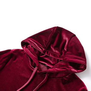 Sudadera corta con capucha para mujer, de moda, Hip Hop, jerséis personalizados de terciopelo rojo, forro polar de color activo, Top corto informal, 2023 - Product Image 3