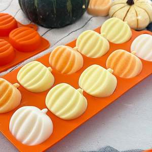 Reusable Pumpkin Chocolate & Ice Cube Molds Fall <b>Silicone</b> Eco-Friendly <b>Baking</b> for Candy Soap Jello Cake & Cupcake - Product Image 5
