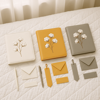 LABON Ensemble planificateur budgétaire A6 floral en coton, couverture beige gaufrée, onglets souples, marqueurs de mémo et feuilles d'enveloppe de caisse, classeur organisateur