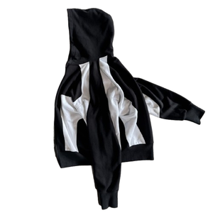 Sweat à capuche personnalisé en molleton coupe-vent 100 % coton brodé pour hommes et femmes, avec épaules tombantes et empiècements personnalisés, idéal pour l'hiver - Product Image 4